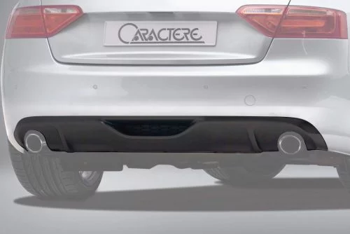 Caractere Rear Diffuser with 2 Cuttings for Single Exhaust Pipe, fits Audi A5 B8.0 2.7-3.0 TDI / 3.2 V6