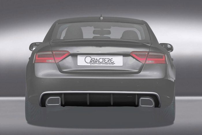 Caractere Rear Diffuser with 2 Cuttings for Caractere Exhaust, fits Audi A5/S5 B8.5 Sportback S-Line