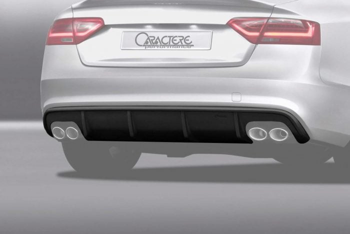 Caractere Rear Diffuser with 2 Cuttings, fits Audi A5/S5 B8.5 Sportback S-Line 3.0 TDI / 1.8-2.0-3.0 TFSI