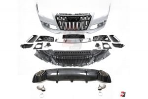 BKM Front Bumper Kit with Rear Diffuser (RS Style - Carbon), fits Audi A7 C7.0