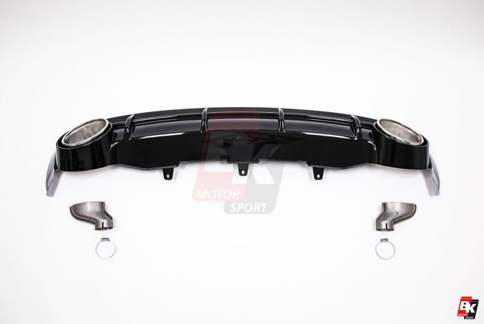 BKM Rear Diffuser (RS Style - Glossy Black), fits Audi A6 C7.0