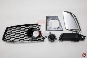 BKM Front Bumper Kit with Rear Diffuser (RS Style - Glossy Black), fits Audi A7 C7.0