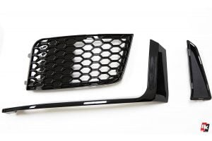 BKM Front Bumper Kit with Rear Diffuser (RS Style - Glossy Black), fits Audi TT/TTS Mk3