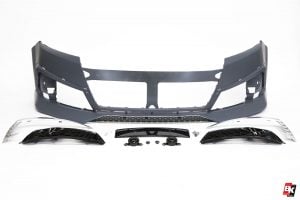 BKM Front Bumper Kit with Rear Diffuser (RS Style - Glossy Black), fits Audi Q7 4M