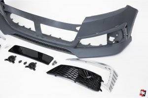 BKM Front Bumper Kit with Rear Diffuser (RS Style - Glossy Black), fits Audi Q7 4M