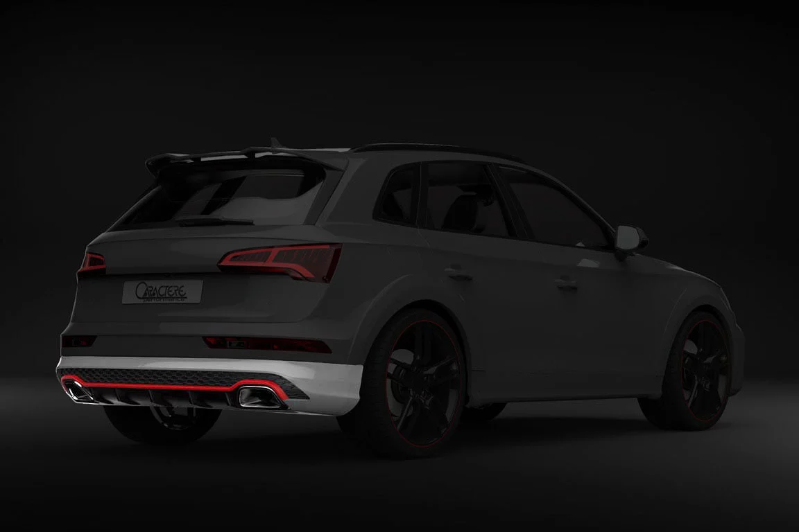 caractere rear bumper with integrated exhaust tips fits audi q5 sq5 b9