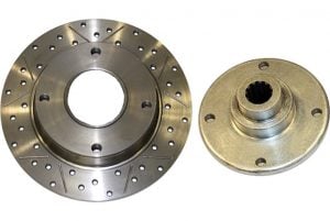 Kerscher Brake Disc Rear 130/4 2-piece, Grooved and Drilled, fits Volkswagen Beetle