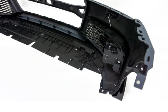 BKM Front Bumper with Lip, Glossy Black, fits Audi Q5 B9 Base Models