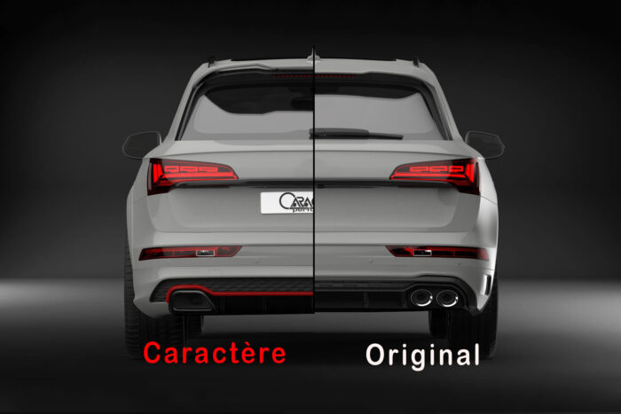 Caractere Rear Bumper with Integrated Exhaust Tips, fits Audi Q5/SQ5 B9.5