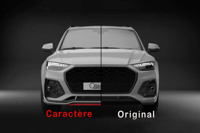 Caractere Front Spoiler with Side Mesh Grille, fits Audi Q5/SQ5 B9.5