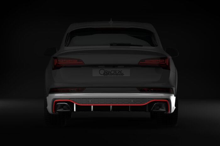 Caractere Rear Bumper with Integrated Exhaust Tips, fits Audi Q5/SQ5 B9.5 Sportback