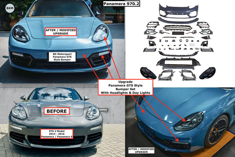 BKM Aftermarket Upgrade Front Bumper set with full LED Headlights and Day Lights.