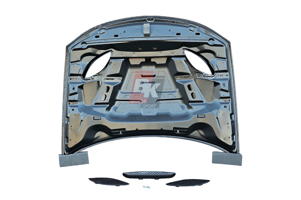 BKM Upgrade to SRT Hellcat Style (2021+) Aluminum Hood with 3 Vented Bezels, fits Dodge Charger 15-23 BKM Upgrade to SRT Hellcat Style (2021+) Aluminum Hood with 3 Vented Bezels, fits Dodge Charger 15-23