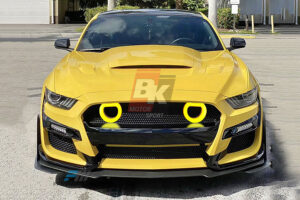 BKM Upgrade to GT500 Style Front Bumper Set with Grille Lamp Set, fits Ford Mustang 15-17
