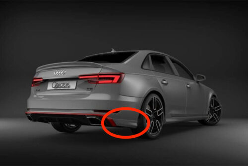 Caractere Rear Bumper Side Parts Add-on Set, fits Audi S4 B9